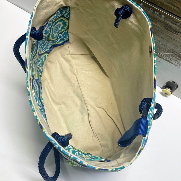 Outdoor Printed Fabric Womens Rope Handled Tote Shoulder Bag - Picture 3 of 5